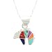 Southwestern Turquoise and Sugilite Inlaid Bear Pendant in Sterling Silver by Native American Indian Artist Calvin Begay with 16" Sterling Bead/Bar Chain, #7781
