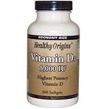 Healthy Origins, Vitamin D3, 5,000 IU, 360 Softgels