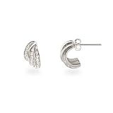 Eve's Addiction Elegant Antique Style Sparkling CZ Twist Ear Huggers