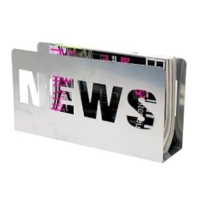 News Magazine Rack Holder - Silver