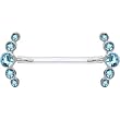 Invisible Bioplast Aqua Round Five Gem Nipple Shield