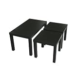 Coffee and Side Tables Set - Black