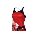 Descente 2008 Women's Bliss Print Cycling Tank Top - Big Flower/Bright Red/Black - 13243bfbrbk