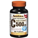 Sundown Vitamin C 500 Mg Ascorbic Acid Tablets, #2557 -100 Ea