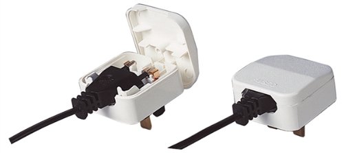 Euro 2 Pin to 3 Pin Converter Plug / Adapter - White
