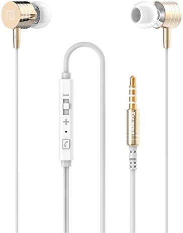 Langston® Universal In-Ear Stereo 3.5mm Plug Earphones Earbuds EarPods for Apple iPhone Samsung Galaxy and Most of the Android Smartphones - (Golden[I-7])