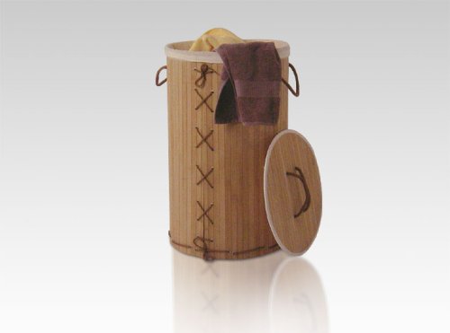 Bambus Wäschebox 60cm x Ø35cm 55L in Braun