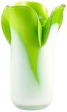 Andre Small Hot Green and Icy White Glass Vase