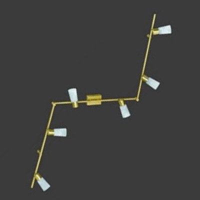 Deckenschiene Halogen TRIO 876010608 6-fach Balken Messing matt / Glas alabasterartig weiß