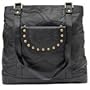 Embassy Black Italian Stone Design Genuine Leather Shoulder Bag
