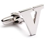 Letter V Initial Cufflinks Cuff Links Silver new