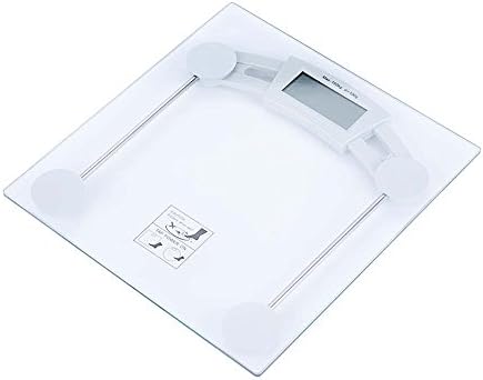 Large Tempered Glass Platform High Sensitive Smart Electronic Personal Scale Large LCD Backlit Display Screen with Anti-rollover/slip Base (square)