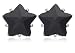 Silver Black Cubic Zirconia Star Stud Earrings