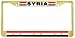 Syria Syrian Flag Gold Tone Metal License Plate Frame Holder