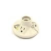 Leviton 9726-C One-Piece Glazed Porcelain Outlet Box Mount, Incandescent Lampholder, Pull Chain, Top Wired, White