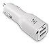 iXCC Dual USB 4.8Amp 24W Universal High Capacity Fast Car Charger Bundle with 8-Pin Lightning Cable (Apple MFi Certified) for Apple Devices - White