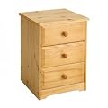 Balmoral 3 drawer bedside cabinet pine storage