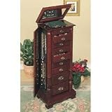 Powell Dark Cherry Jewelry Armoire