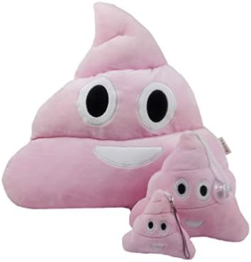 Ignislife Set of 3 Cute All Pink Emoji Pillows Plush Toys Decorative Pillows 14 x 14 Inch