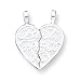 Sterling Silver Best Friends 2-piece Break-apart Heart Charm with Two 20 Inch Chains