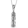 Sterling Silver Prayer Box Tubular Shape with floral Design