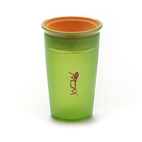 JUICY! WOW CUP TM - NEW Translucent Wow Cup with Freshness Lid - 9 oz. (Green/Orange) by Wow Gear