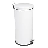 Polder 232301 7-8/9-Gallon Round Step Can, White