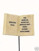 Mini Special Dog Memorial Prayer Book / Plaque / Gravestone