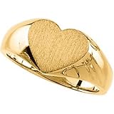 14K Yellow Gold Signet Heart Ring