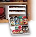 3-Drawer Spice Organizer for Full Size Spice Bottles (White) (8.5H x 11W x 10.75D)