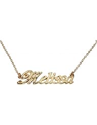 Name Necklaces Melissa - Personalized Necklace Gold Plated 18K, Belcher Chain, 2mm Thick