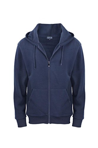 Lee Hanton Men's Lightweight Full Zip Casual Active Fleece Hoodie Sweatshirt