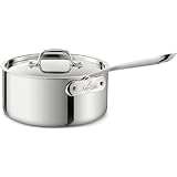 All-Clad 4203.5 Stainless Steel 3-Ply Bonded Dishwasher Safe Sauce Pan with Lid Cookware, 3.5-Quart, Silver