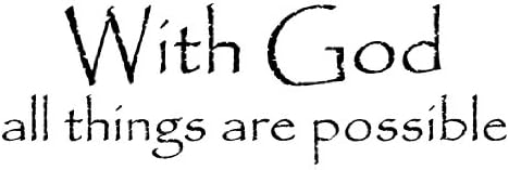 with God All Things are Possible Religious Wall Quote Home DecorBy Blue Monkey Graphics