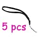 COSMOS ® 5 pcs Black Nylon Hand Wrist Strap Lanyard For Camera Cell phone ipod mp3 mp4 PSP Wii and other Electronic Devices + Cosmos cable tie