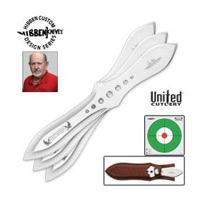 United Cutlery Gil Hibben Small Competition Triple Thrower Set w/Leather Sheath