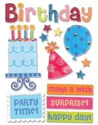 Me & My Big Ideas Soft Spoken Themed Embellishments, Birthday Cake