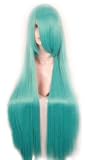 US 3-5 Days Delivery Cool2day 40" Crypton Future Media Vocaloid Long cyan straight Wigs party Cosplay wig jf010078