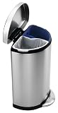 simplehuman deluxe semi-round recycler - 37L brushed stainless steel
