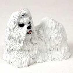 Shih Tzu White Dog Figurine