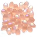 Czech Glass Beads 9mm Drop Rose Ghost Matte AB Pink(50)