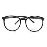 Geeky Thin Plastic Frame Large Round Clear Lens Eye Glasses
