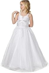 Girls Lace Organza Flower-Girl Dress/Pageant Dress/Party Dress 