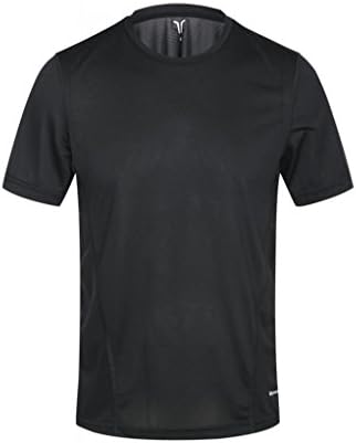 Vstone Men's Knitted Fast-Drying Breathable T-Shirts Short Sleeve Black,X-Large