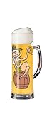 Beer Mug, Babe on a Barrel, Designer Color Enamel Beer Stein w/ Matching Coaster in Gift Box