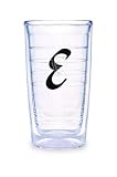 Tervis Tumbler Black Laser Twill Initial - E 16-Ounce Double Wall Insulated Tumbler Set of 4