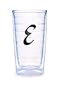 Tervis Tumbler Black Laser Twill Initial - E 16-Ounce Double Wall Insulated Tumbler Set of 4