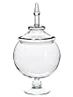 19" Clear Glass Multi-Purpose Dramatic Pedestal Globe Dish with Removable Lid