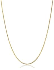 14k Gold 1mm Diamond-Cut Wheat Chain Necklace