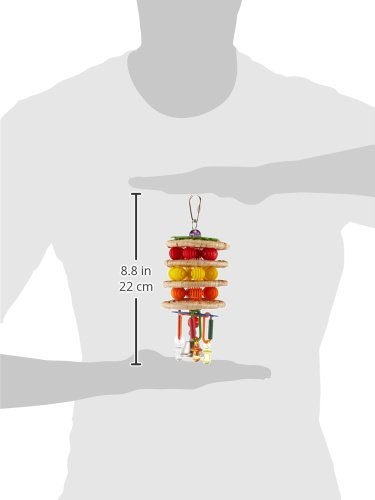 Super Bird Creations SB765 Triple Decker Bird Toy for Medium Sized Pet Birds - Ringnecks, Medium Conures, Cockatiels, Caiques, Pionus, Senegals - Bird Safe Component and Design - 8" x 3"